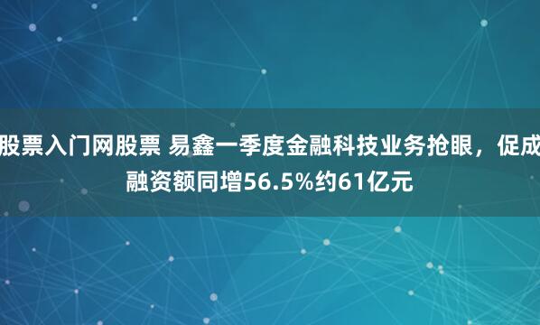 股票入门网股票 易鑫一季度金融科技业务抢眼，促成融资额同增56.5%约61亿元