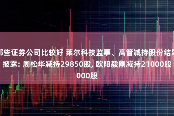 哪些证券公司比较好 莱尔科技监事、高管减持股份结果披露: 周松华减持29850股, 欧阳毅刚减持21000股